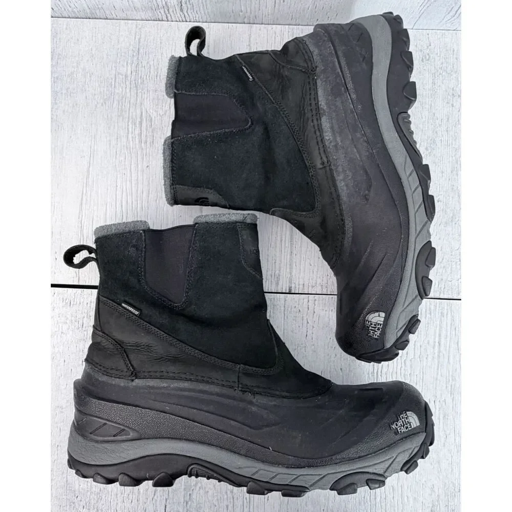 North Face HeatSeeker Waterproof Boots Men 14 Insulated Black 200 Gram Pull-On